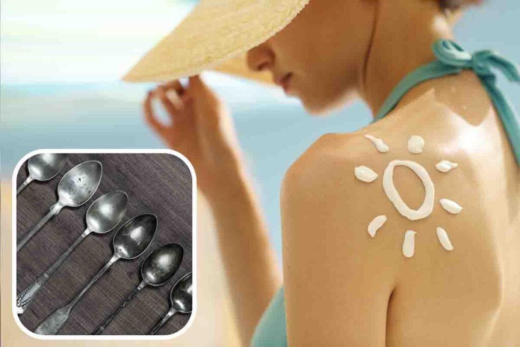 il metodo dei cucchiaini per dosare la crema solare